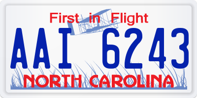 NC license plate AAI6243
