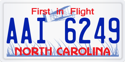 NC license plate AAI6249