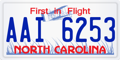 NC license plate AAI6253