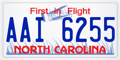 NC license plate AAI6255