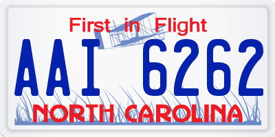 NC license plate AAI6262