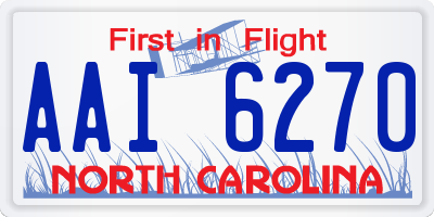 NC license plate AAI6270