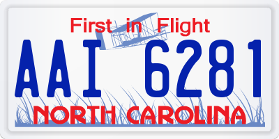 NC license plate AAI6281