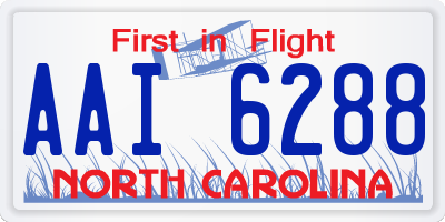 NC license plate AAI6288