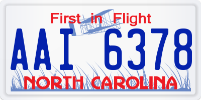 NC license plate AAI6378