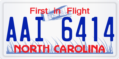 NC license plate AAI6414