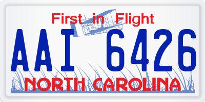 NC license plate AAI6426
