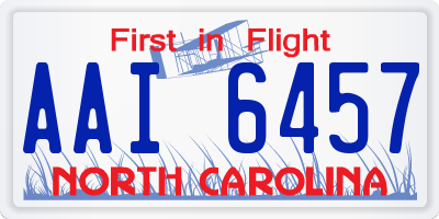 NC license plate AAI6457
