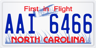 NC license plate AAI6466