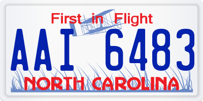 NC license plate AAI6483