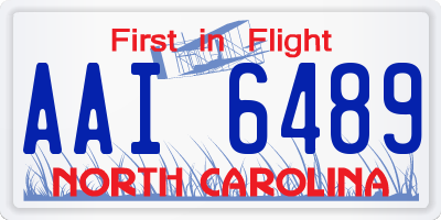 NC license plate AAI6489