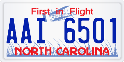 NC license plate AAI6501