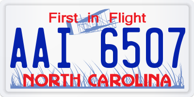 NC license plate AAI6507