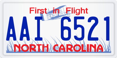 NC license plate AAI6521