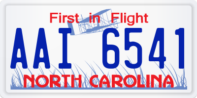 NC license plate AAI6541