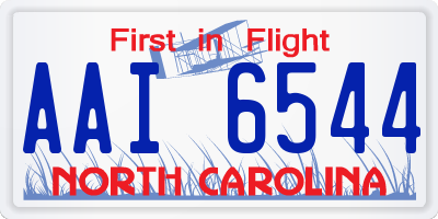 NC license plate AAI6544