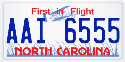 NC license plate AAI6555