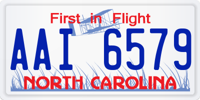 NC license plate AAI6579