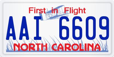 NC license plate AAI6609