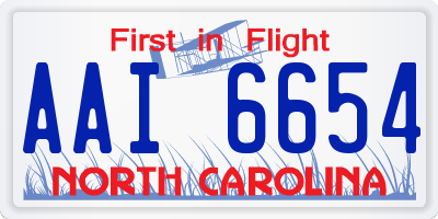 NC license plate AAI6654