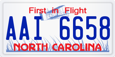 NC license plate AAI6658