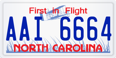 NC license plate AAI6664
