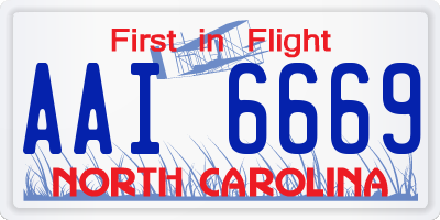 NC license plate AAI6669