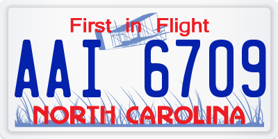 NC license plate AAI6709