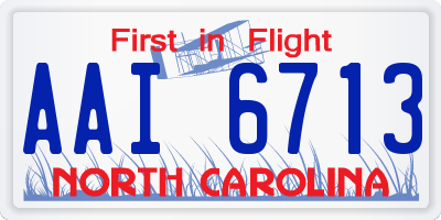 NC license plate AAI6713