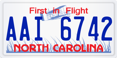 NC license plate AAI6742