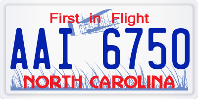 NC license plate AAI6750