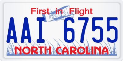 NC license plate AAI6755