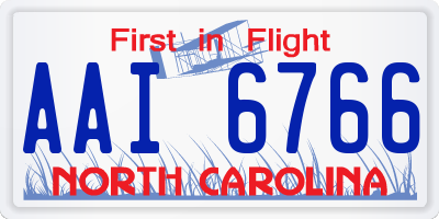 NC license plate AAI6766