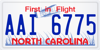 NC license plate AAI6775