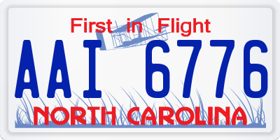 NC license plate AAI6776