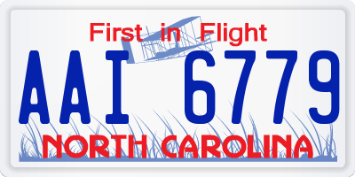NC license plate AAI6779
