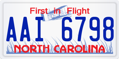 NC license plate AAI6798