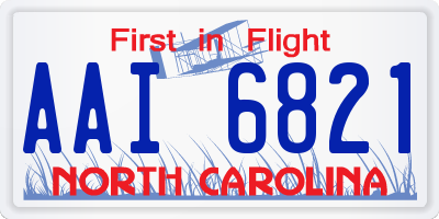 NC license plate AAI6821