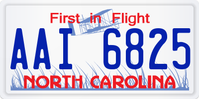 NC license plate AAI6825