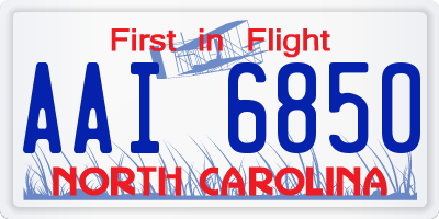 NC license plate AAI6850
