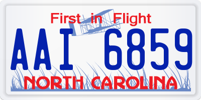 NC license plate AAI6859