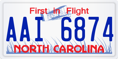 NC license plate AAI6874