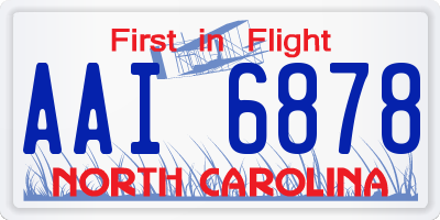NC license plate AAI6878