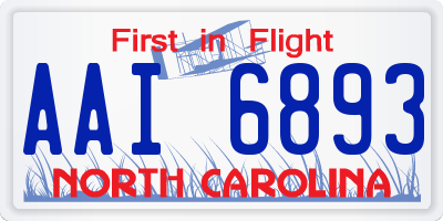 NC license plate AAI6893