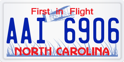 NC license plate AAI6906