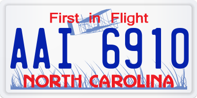 NC license plate AAI6910