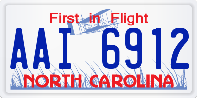 NC license plate AAI6912