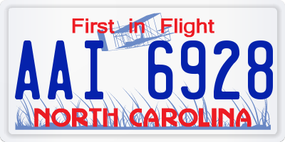 NC license plate AAI6928