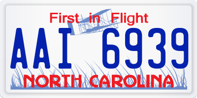 NC license plate AAI6939
