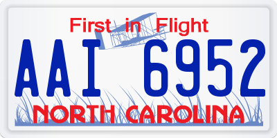 NC license plate AAI6952